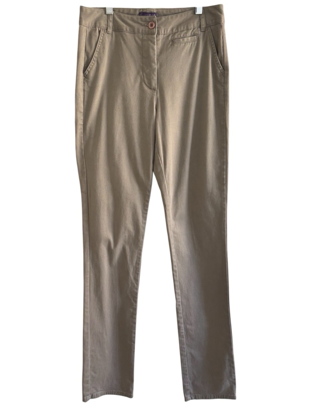 Long Tall Sally Stone Khaki Straight Leg Pants Tall Career Minimalist Size 6